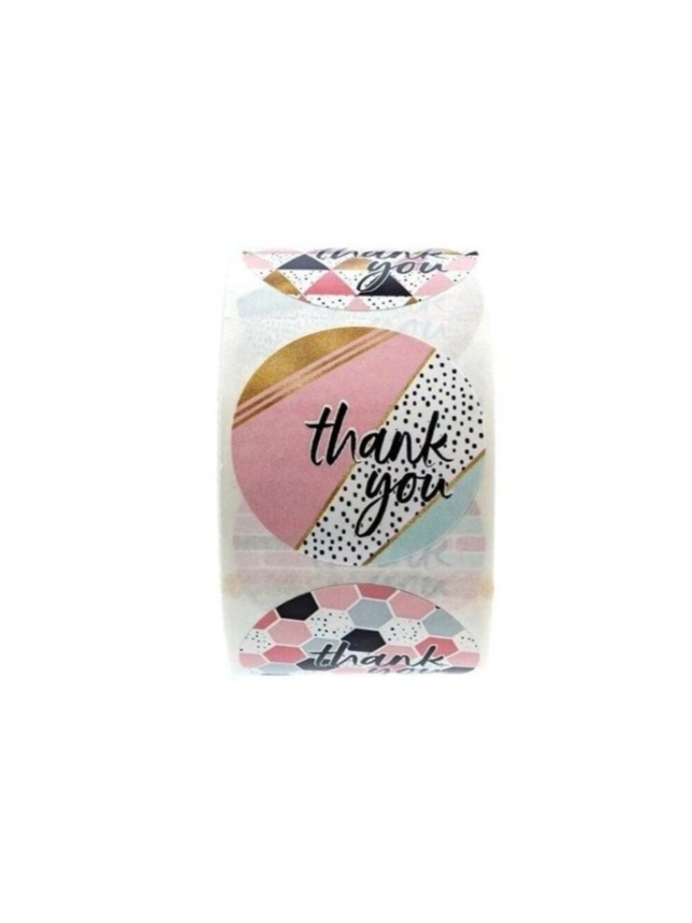 1 Inch Geometric Thank You Stickers – Colorful Packaging Seals